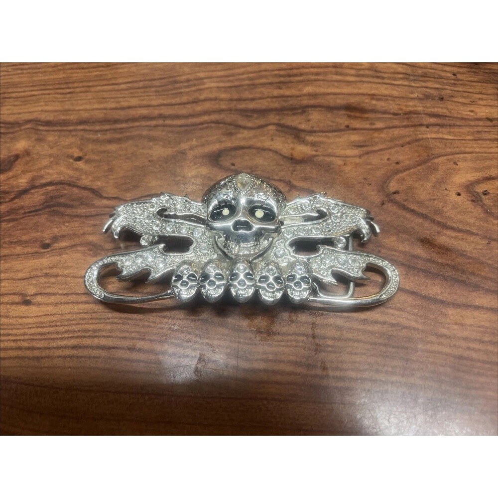 Silver Skull Belt Buckle
